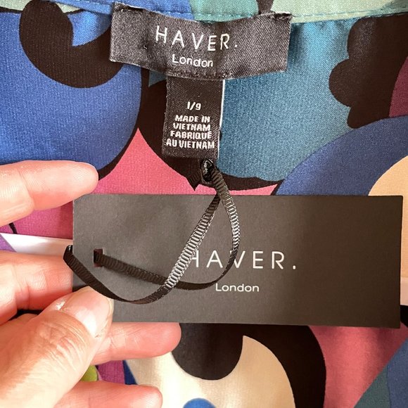 NWT Haver London Shirt Blouse in Abstract Paisley - Picture 4 of 7